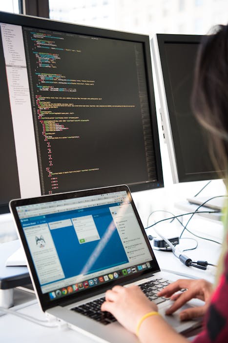 Wix vs WordPress comparison on computer screen